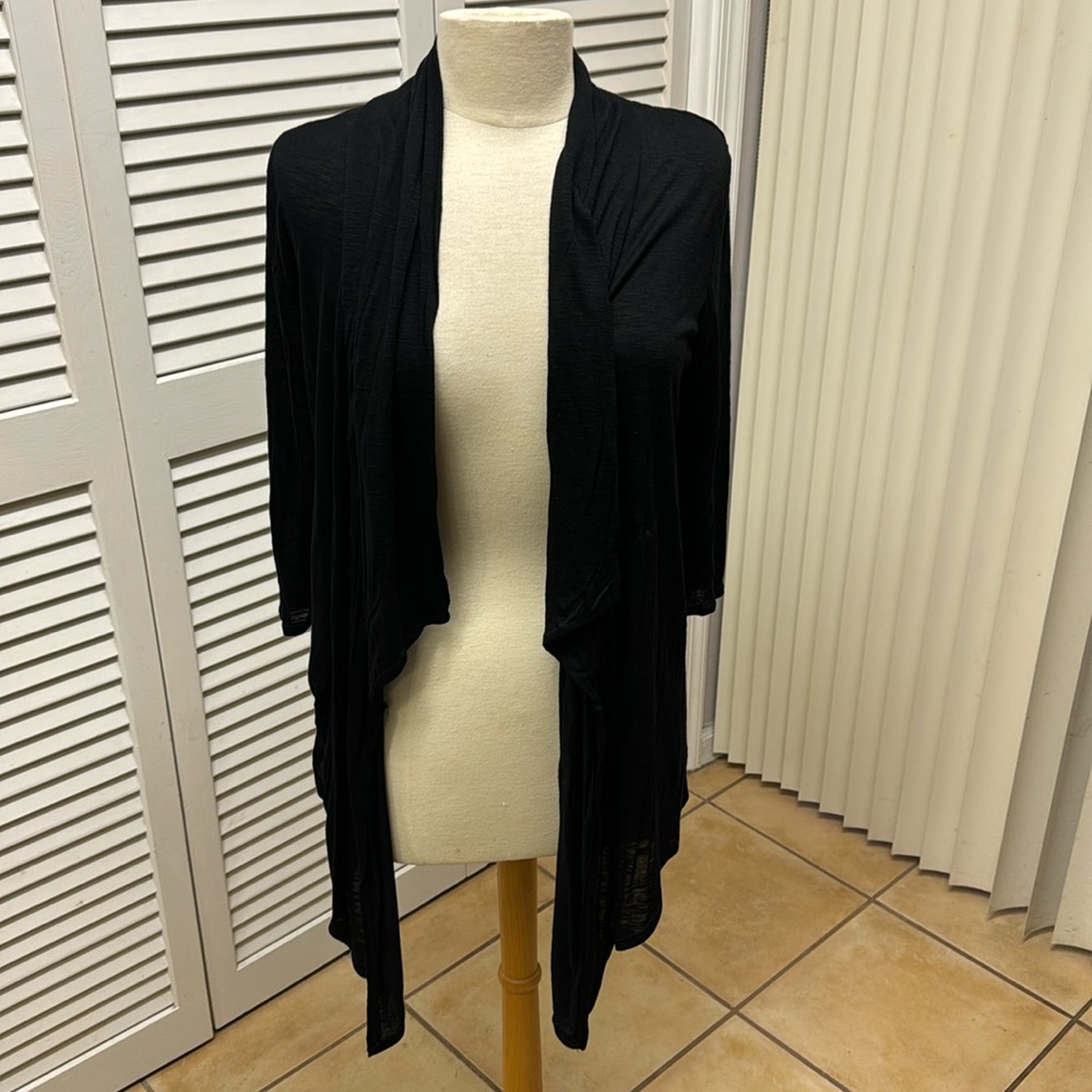 Molli & Mia Black Duster Sweater with Lace Size Juniors large